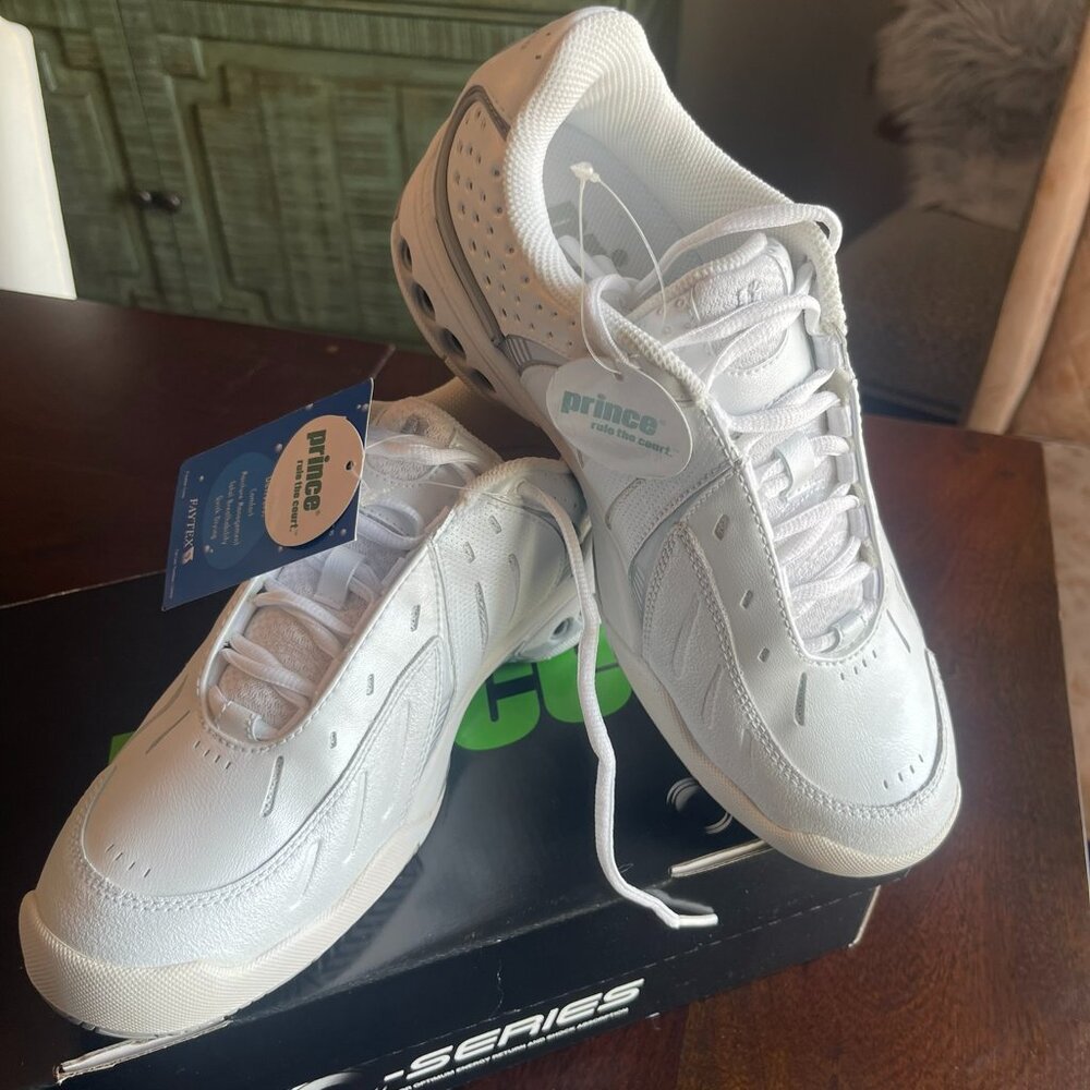 Prince OC-1 White & Silver Tennis Shoe Size 8.5